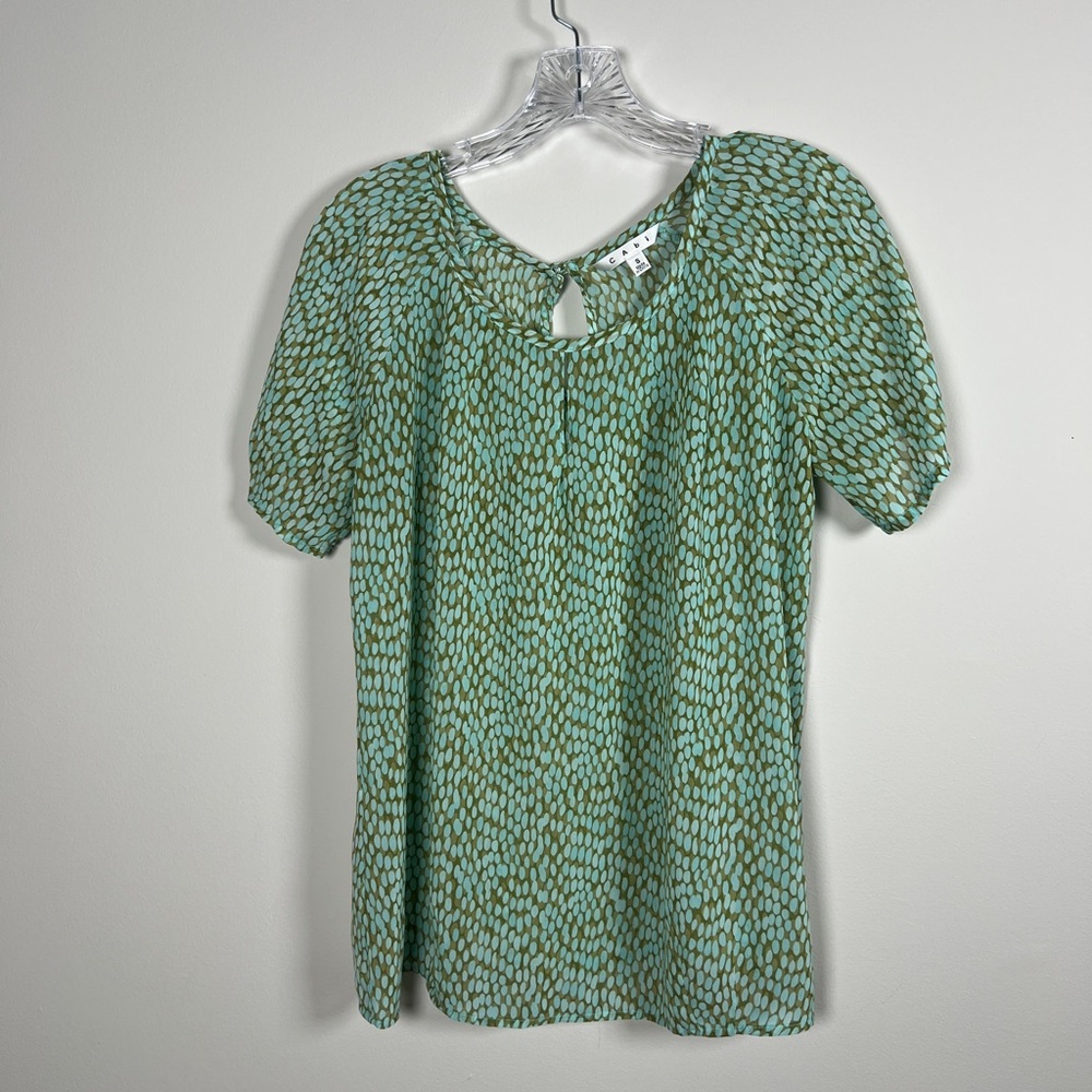 CAbi Oversized Pebble Keyhole Semi Sheer Blouse sz Sm